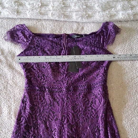 New AllAndWell Deep Purple Lace Midi Dress - Picture 4 of 5